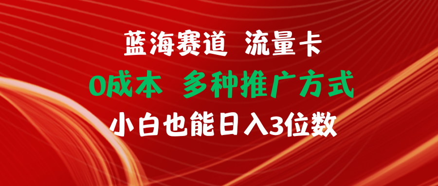 蓝海赛道流量卡0成本小白也能日入三位数爱优网赚-网创项目资源站-副业项目-创业项目-搞钱项目爱优网赚