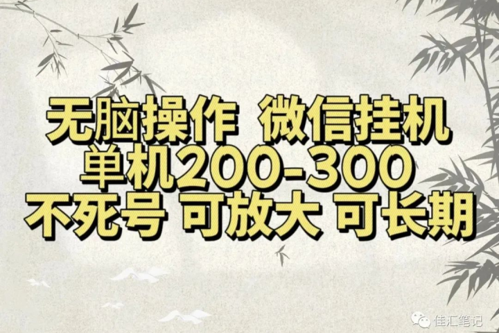 无脑操作微信视频号挂机单机200-300一天，不死号，可放大，工作室实测爱优网赚-网创项目资源站-副业项目-创业项目-搞钱项目爱优网赚