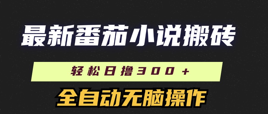 最新番茄小说搬砖，日撸300＋！全自动操作，可矩阵放大！爱优网赚-网创项目资源站-副业项目-创业项目-搞钱项目爱优网赚