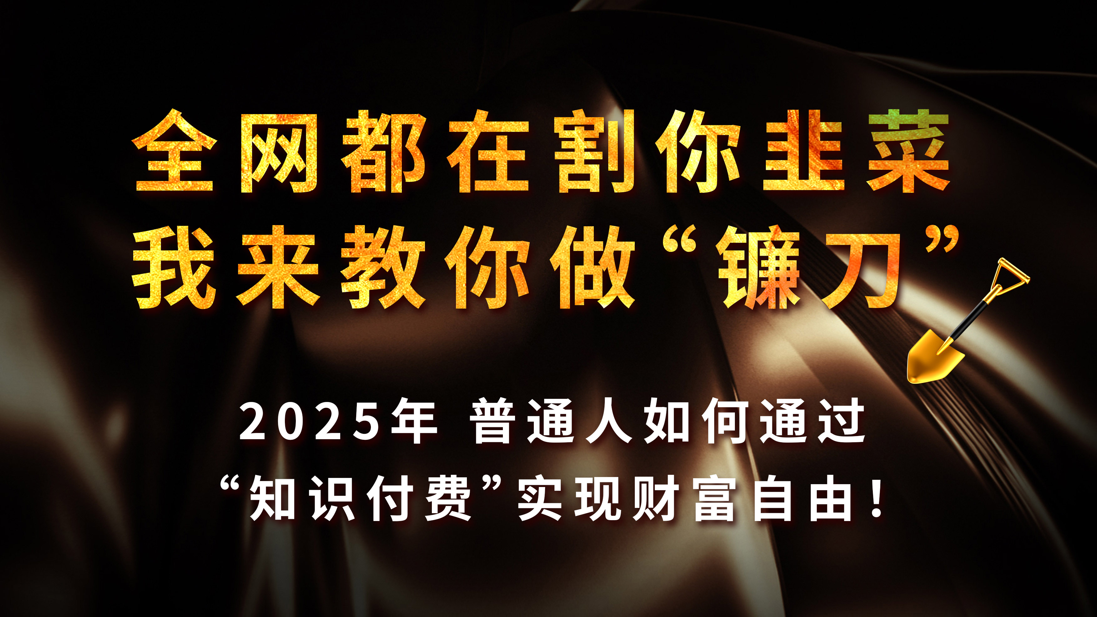 全网都在割你韭菜，我来教你做镰刀，2025年普通人如何通过“知识付费”实现财富自由爱优网赚-网创项目资源站-副业项目-创业项目-搞钱项目爱优网赚