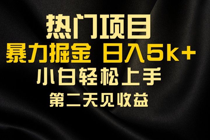 热门项目，靠一款软件日入5000+暴力掘金小白轻松上手，第二天见收益爱优网赚-网创项目资源站-副业项目-创业项目-搞钱项目爱优网赚