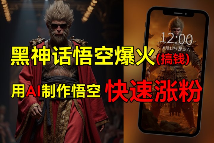 黑神话悟空爆火，已有人利用这波热点变现几十万，普通人也可用AI蹭上这波热点搞钱，有多重变现方法爱优网赚-网创项目资源站-副业项目-创业项目-搞钱项目爱优网赚