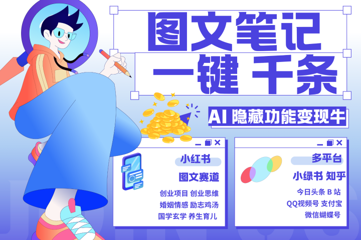 小红书小绿书 秒生图文一键千条 轻松变现3W+爱优网赚-网创项目资源站-副业项目-创业项目-搞钱项目爱优网赚