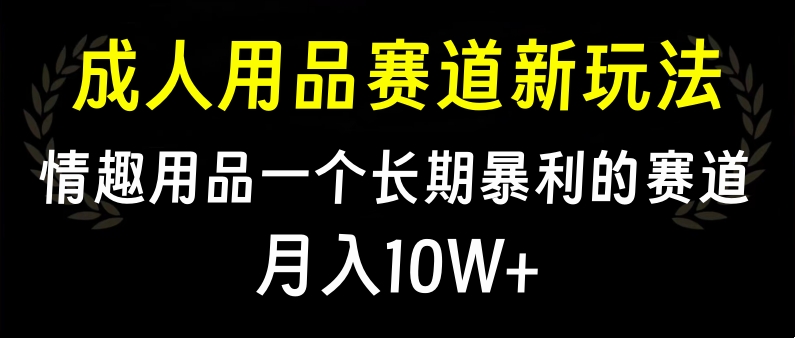 大人用品赛道新玩法，情趣用品一个长期暴利的赛道，月入10W+爱优网赚-网创项目资源站-副业项目-创业项目-搞钱项目爱优网赚