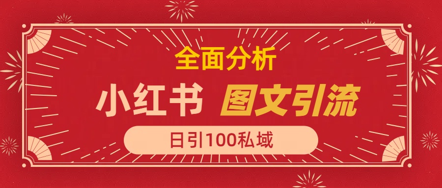 小红书图文引流，全面解析日引100私域流量是怎样做到的爱优网赚-网创项目资源站-副业项目-创业项目-搞钱项目爱优网赚