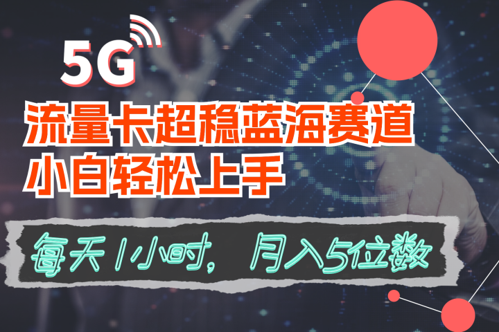 流量卡超稳蓝海赛道，小白轻松上手，每天1小时，月入5位数爱优网赚-网创项目资源站-副业项目-创业项目-搞钱项目爱优网赚