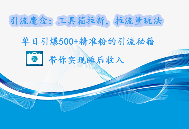 引流魔盒：工具箱拉新，拉流量玩法，单日引爆500+精准粉的引流秘籍，带你实现睡后收入爱优网赚-网创项目资源站-副业项目-创业项目-搞钱项目爱优网赚