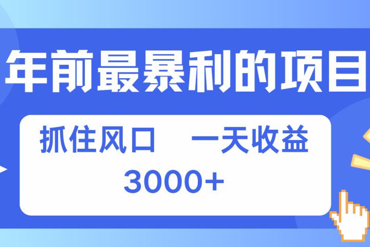 年前最赚钱的项目之一，可以过个肥年爱优网赚-网创项目资源站-副业项目-创业项目-搞钱项目爱优网赚
