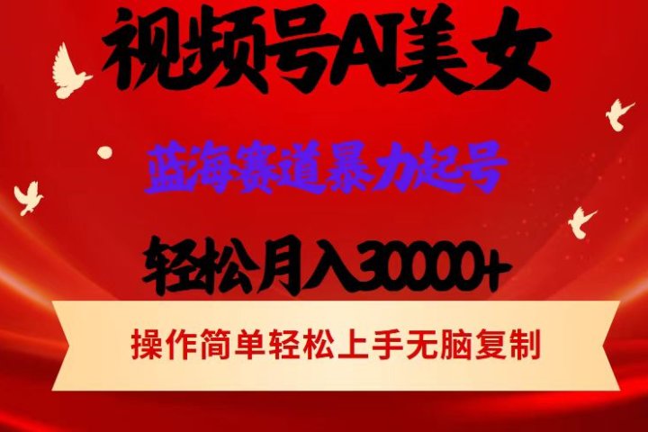 AI美女视频号掘金 操作简单 日入1000+爱优网赚-网创项目资源站-副业项目-创业项目-搞钱项目爱优网赚