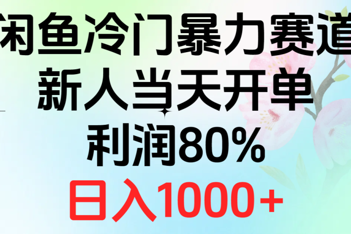 2024闲鱼冷门暴力赛道，新人当天开单，利润80%，日入1000+爱优网赚-网创项目资源站-副业项目-创业项目-搞钱项目爱优网赚