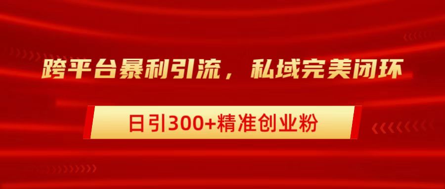跨平台暴力引流，私域完美闭环，日引300+精准创业粉爱优网赚-网创项目资源站-副业项目-创业项目-搞钱项目爱优网赚