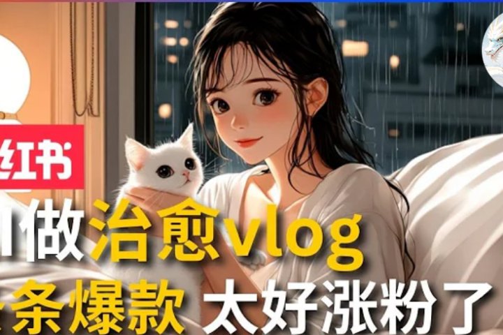 AI治愈系vlog动画视频，小红书7天 涨粉破千，商单报价1500+，0成本制作，日入2000+，有手就会 爱优网赚-网创项目资源站-副业项目-创业项目-搞钱项目爱优网赚