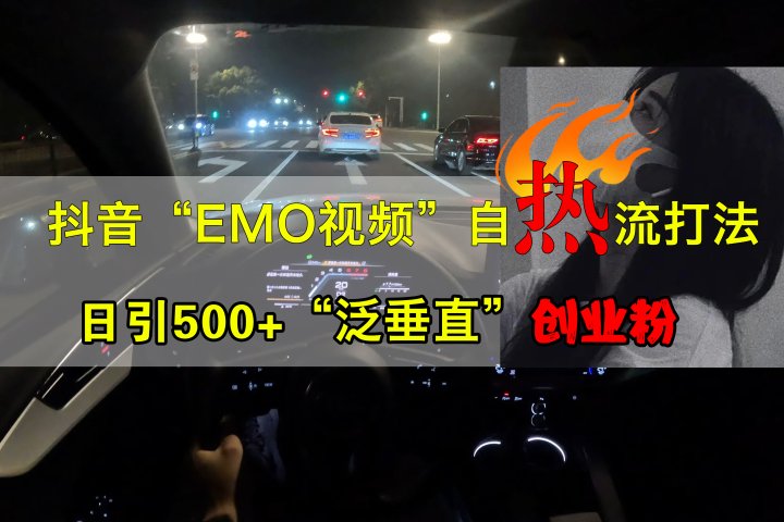 抖音EMO视频自热打法，日引500+创业粉“泛垂直”爱优网赚-网创项目资源站-副业项目-创业项目-搞钱项目爱优网赚