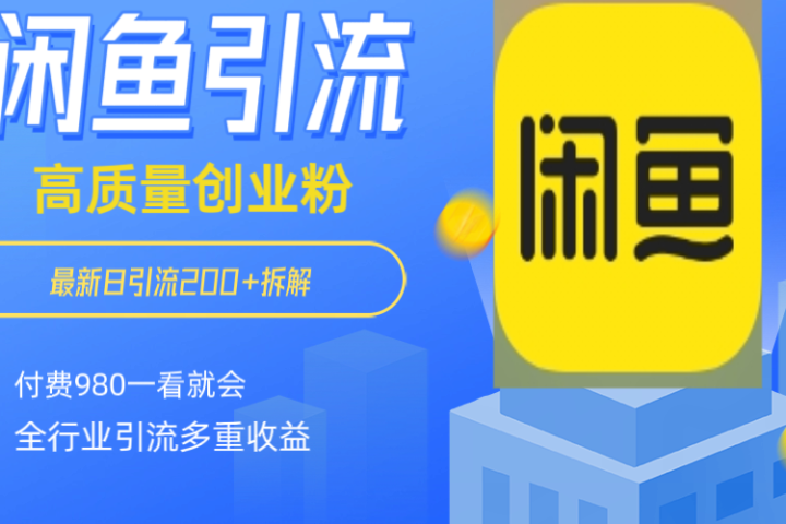 闲鱼 如何做到日引流 200+ 高 质 量 创业 粉付 费 980 拆解全 赛 道粉 丝 一看就会爱优网赚-网创项目资源站-副业项目-创业项目-搞钱项目爱优网赚