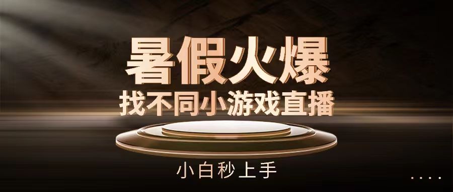 暑假火爆找不同小游戏直播间，小白秒上手爱优网赚-网创项目资源站-副业项目-创业项目-搞钱项目爱优网赚