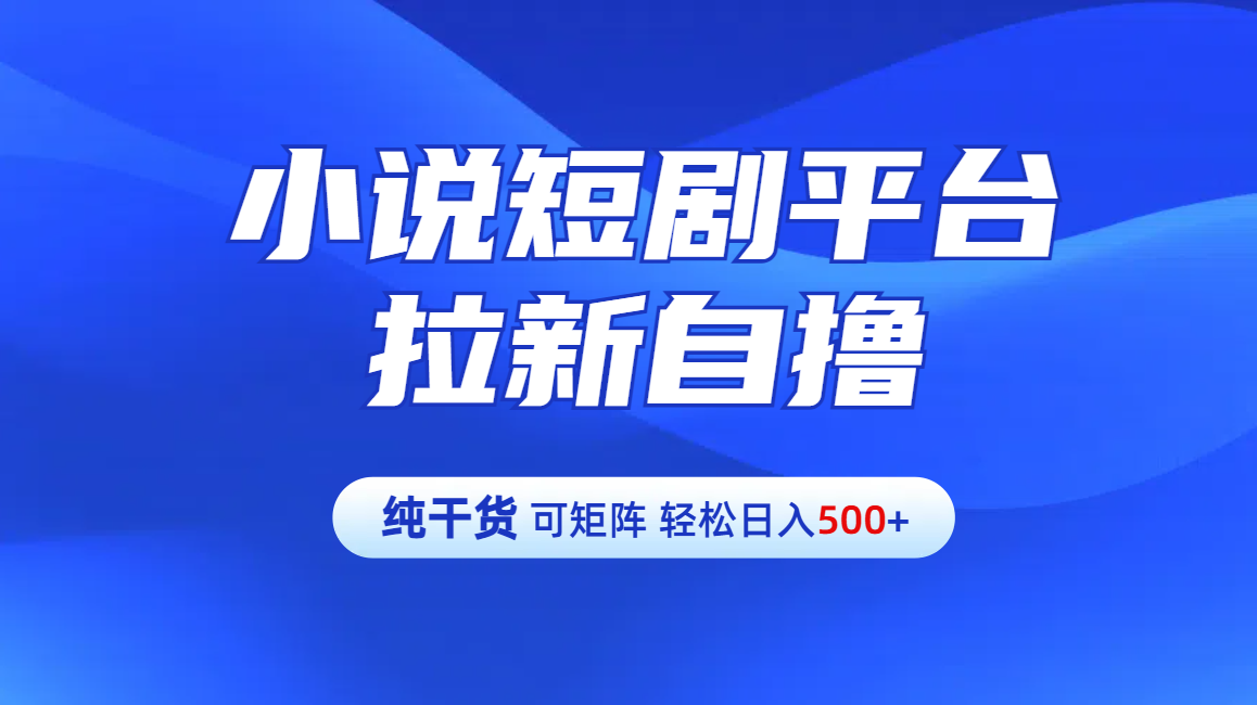 图片[1]爱优网赚-网创项目资源站-副业项目-创业项目-搞钱项目【纯干货】小说短剧平台拉新自撸玩法详解-单人轻松日入500+爱优网赚-网创项目资源站-副业项目-创业项目-搞钱项目爱优网赚