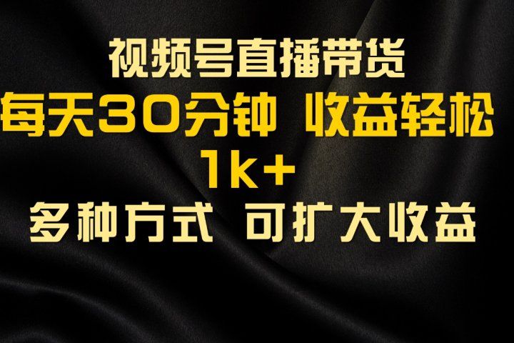 视频号直播带货，2024年最新骚操作，独家玩法，小白轻松上手爱优网赚-网创项目资源站-副业项目-创业项目-搞钱项目爱优网赚