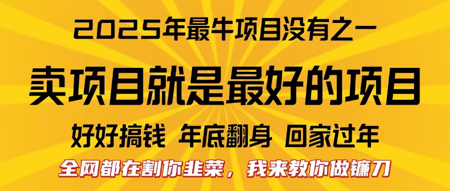 全网都在割你韭菜，我来教你做镰刀。卖项目就是最好的项目，2025年最牛互联网项目爱优网赚-网创项目资源站-副业项目-创业项目-搞钱项目爱优网赚