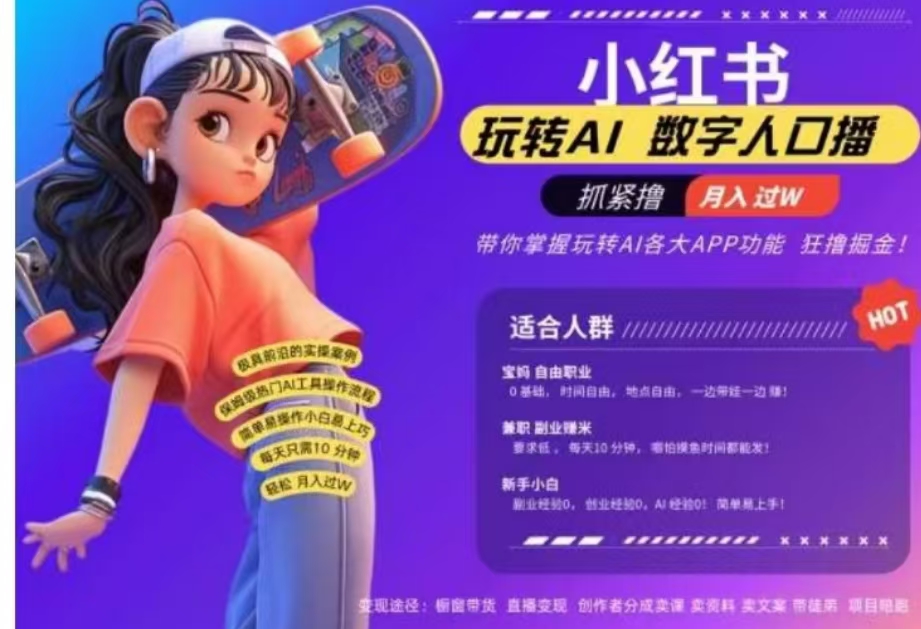 图片[1]爱优网赚-网创项目资源站-副业项目-创业项目-搞钱项目小红书数字人暴力起号，AI改写文案，流量火爆月入破W轻松拿捏，再也不用费劲录口播爱优网赚-网创项目资源站-副业项目-创业项目-搞钱项目爱优网赚