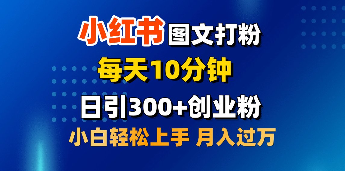2月小红书图文打粉，每天10分钟，日引300+创业粉，小白轻松月入过万爱优网赚-网创项目资源站-副业项目-创业项目-搞钱项目爱优网赚