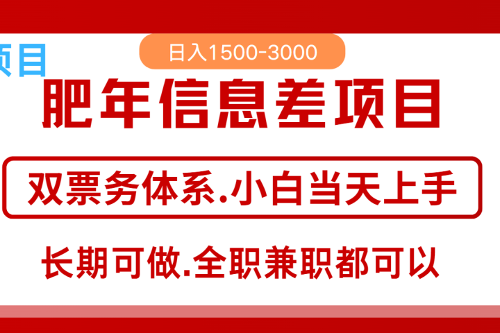 年前红利风口项目，日入2000+ 当天上手 过波肥年爱优网赚-网创项目资源站-副业项目-创业项目-搞钱项目爱优网赚