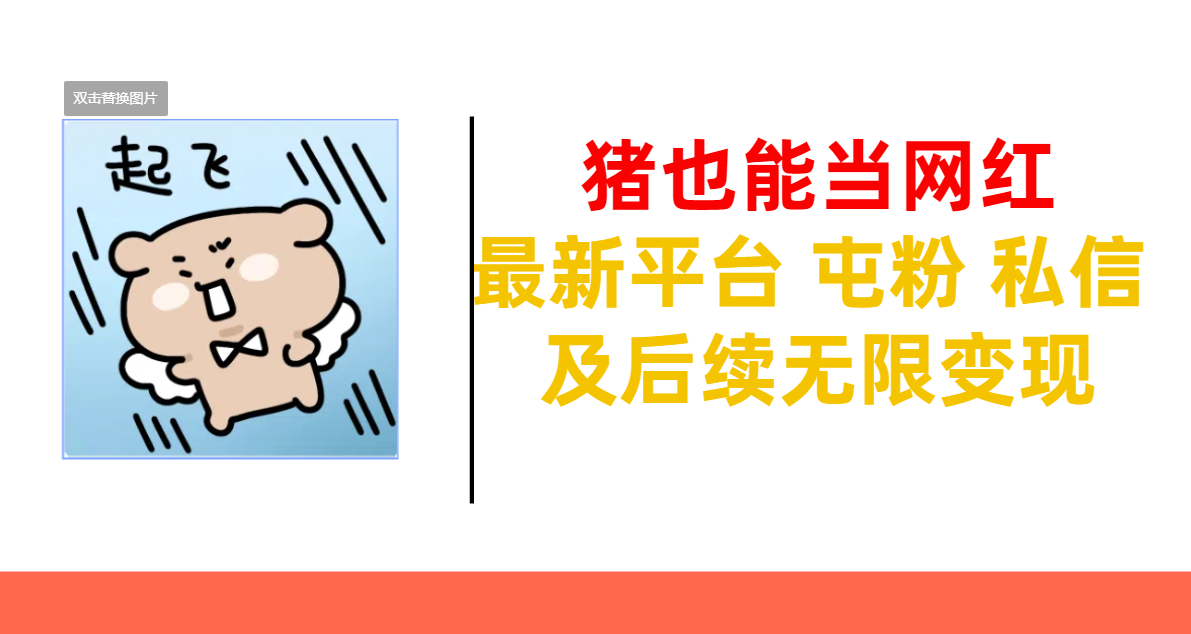 猪也能当网红-最新平台 屯粉 交流 私信 及后续无限变现爱优网赚-网创项目资源站-副业项目-创业项目-搞钱项目爱优网赚