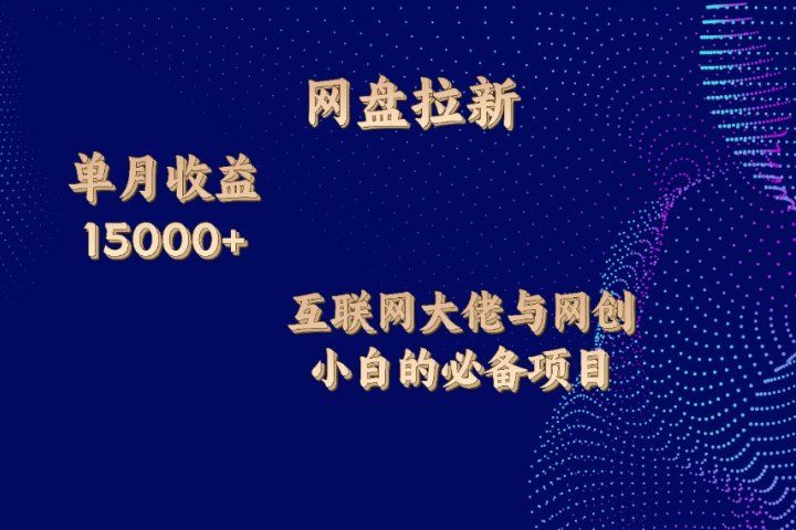 网盘拉新项目，单月收入10000+，互联网大佬与副业小白的必备项目爱优网赚-网创项目资源站-副业项目-创业项目-搞钱项目爱优网赚