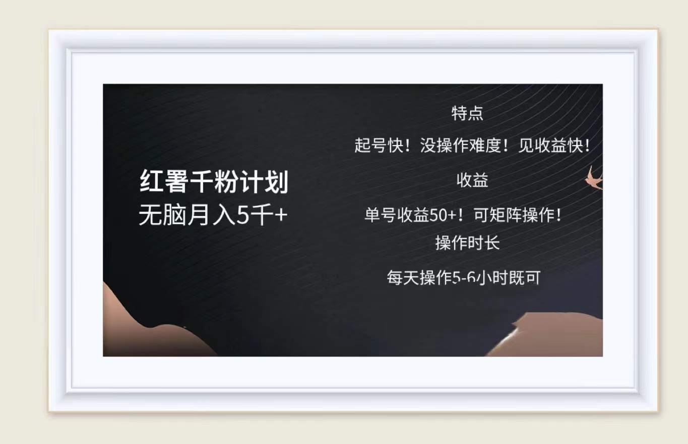 图片[1]爱优网赚-网创项目资源站-副业项目-创业项目-搞钱项目红薯千粉计划无脑月入5千➕！既做既赚！爱优网赚-网创项目资源站-副业项目-创业项目-搞钱项目爱优网赚