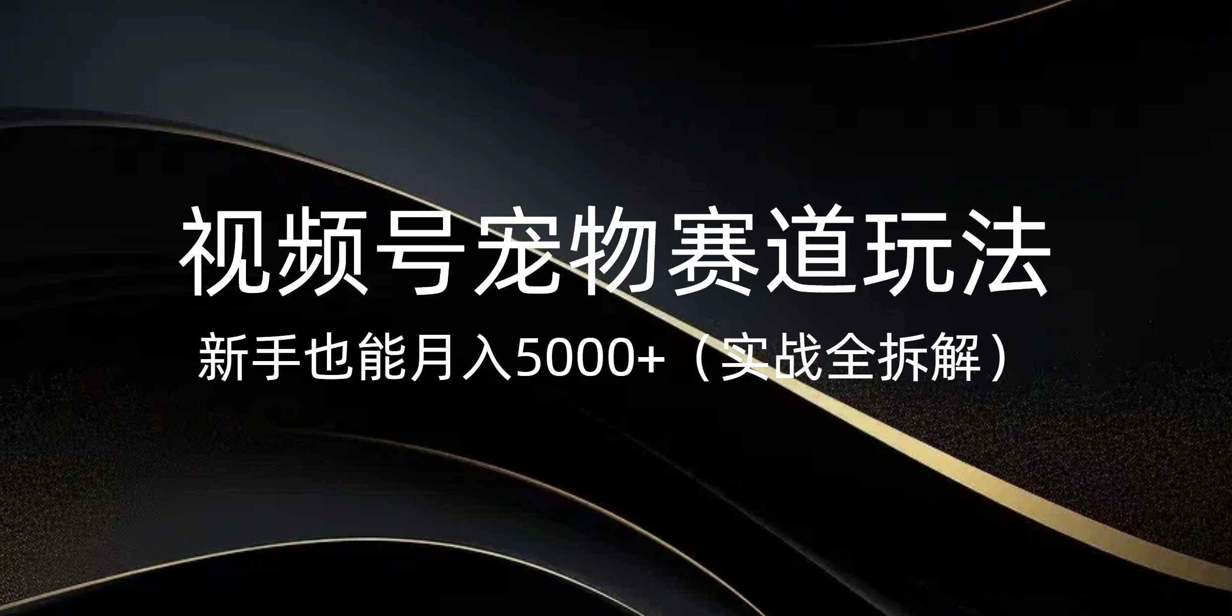 视频号宠物赛道玩法，新手也能月入5000+（实战全拆解）爱优网赚-网创项目资源站-副业项目-创业项目-搞钱项目爱优网赚