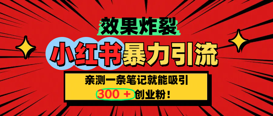 小红书炸裂玩法，亲测一条笔记就能吸引300+精准创业粉！爱优网赚-网创项目资源站-副业项目-创业项目-搞钱项目爱优网赚