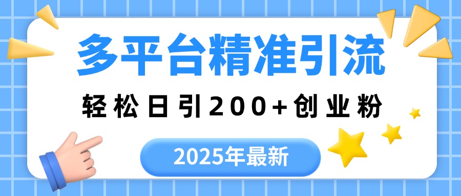 2025年最新多平台精准引流，轻松日引200+爱优网赚-网创项目资源站-副业项目-创业项目-搞钱项目爱优网赚