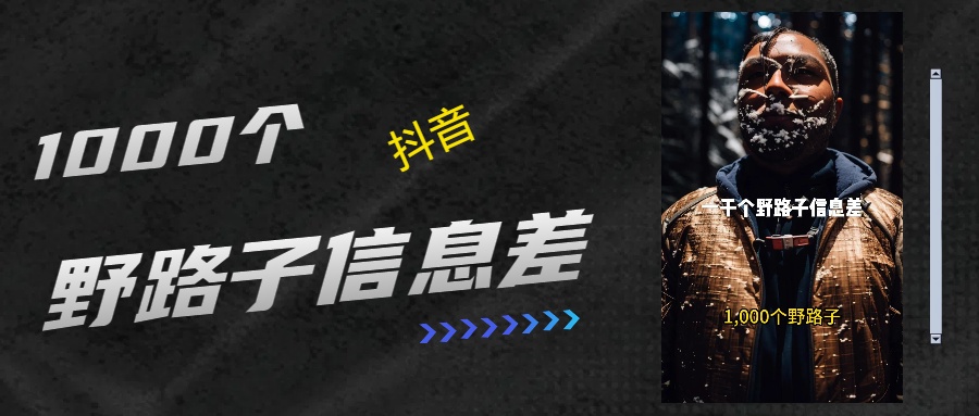 抖音一千个野路子信息差最新玩法教程引流＋变现的玩法具体拆解爱优网赚-网创项目资源站-副业项目-创业项目-搞钱项目爱优网赚