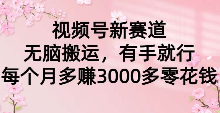 视频号新赛道，无脑搬运，有手就行，每个月多赚3000多零花钱爱优网赚-网创项目资源站-副业项目-创业项目-搞钱项目爱优网赚