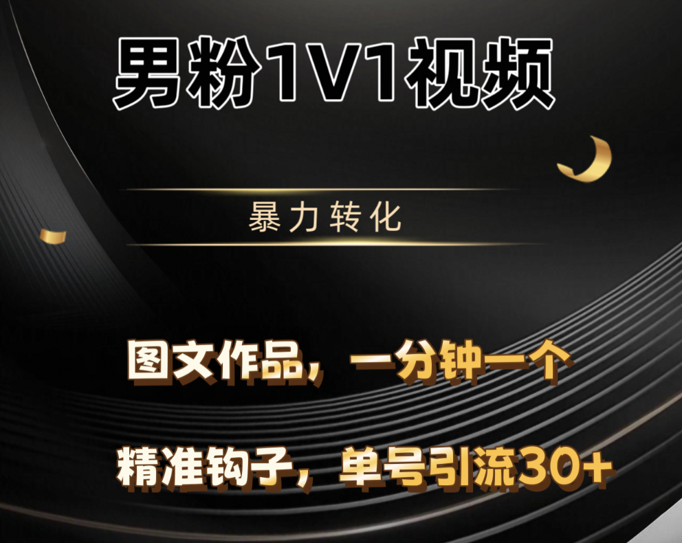 男粉1V1视频，硬改摄像头，高客单暴力转化，单日600+爱优网赚-网创项目资源站-副业项目-创业项目-搞钱项目爱优网赚