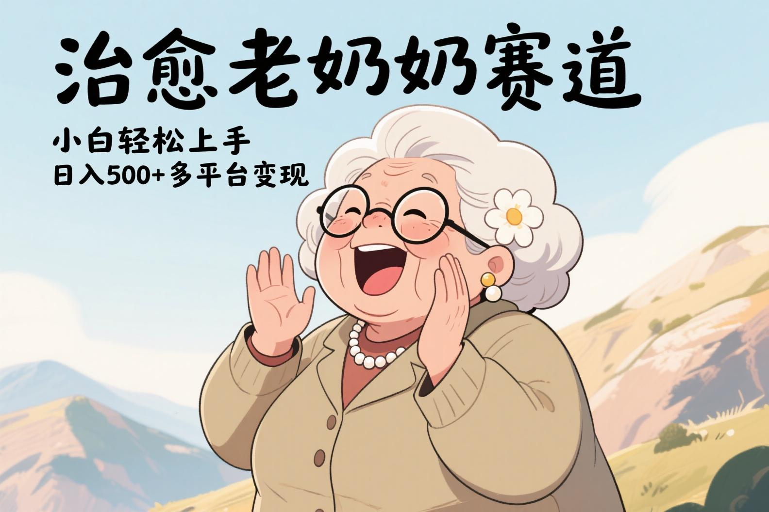 视频号治愈老奶奶赛道，小白轻松上手，日入500+多平台变现爱优网赚-网创项目资源站-副业项目-创业项目-搞钱项目爱优网赚