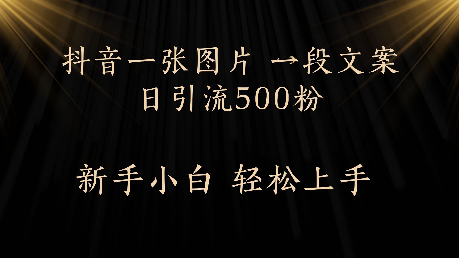 每天2分钟，抖音一张图片 一段文案日引流500粉爱优网赚-网创项目资源站-副业项目-创业项目-搞钱项目爱优网赚