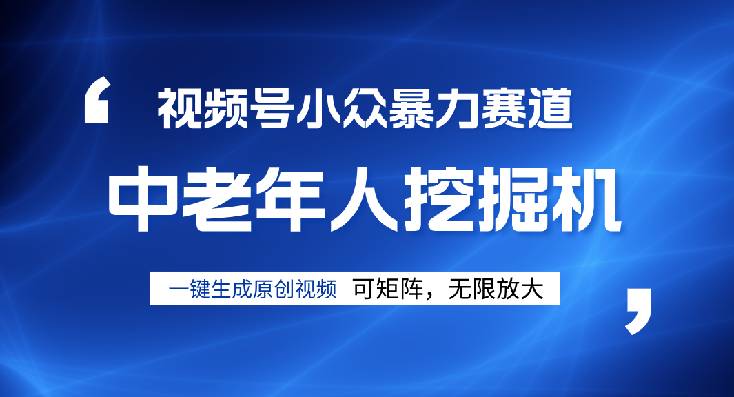 视频号新手逆袭密码！超小众暴力赛道，中老年人深信不疑，原创通过率拉满爱优网赚-网创项目资源站-副业项目-创业项目-搞钱项目爱优网赚