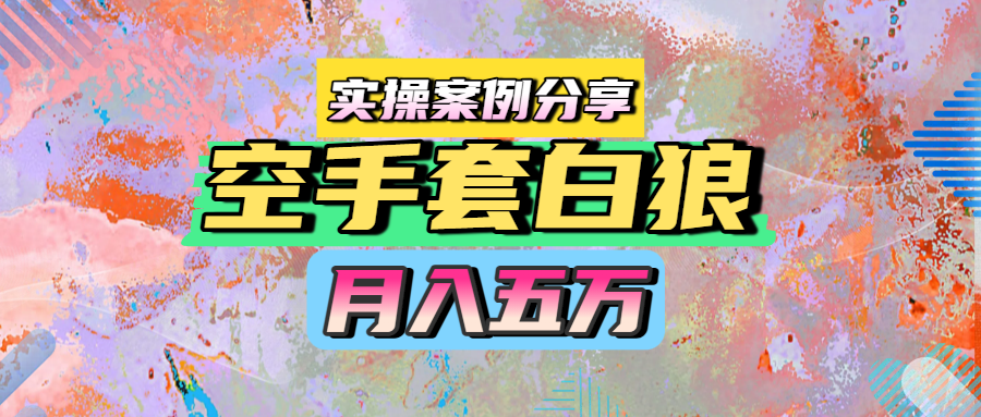 空手套白狼，月入五万，实操案例分享爱优网赚-网创项目资源站-副业项目-创业项目-搞钱项目爱优网赚