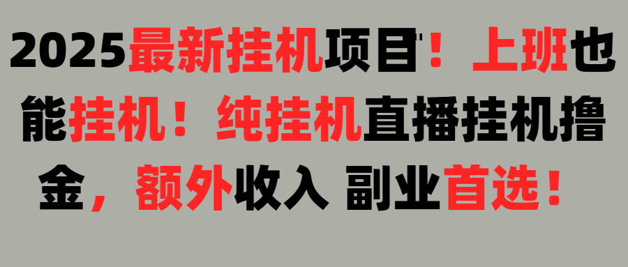 2025上班也能挂机！24小时！纯挂机直播挂机撸金！爱优网赚-网创项目资源站-副业项目-创业项目-搞钱项目爱优网赚