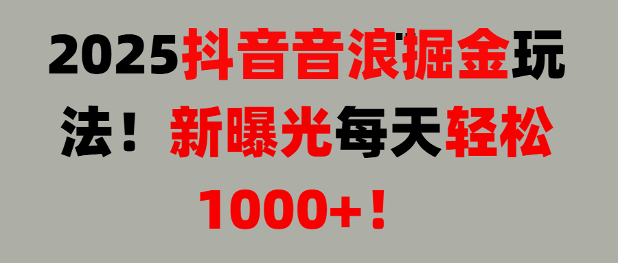 抖音直播撸音浪, 无脑高收益项目，音浪掘金！爱优网赚-网创项目资源站-副业项目-创业项目-搞钱项目爱优网赚