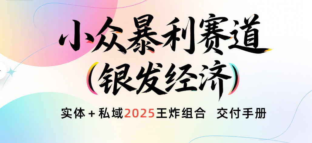 楠—小众暴利赛道（银发经济）实体+私域2025王炸组合  交付手册爱优网赚-网创项目资源站-副业项目-创业项目-搞钱项目爱优网赚