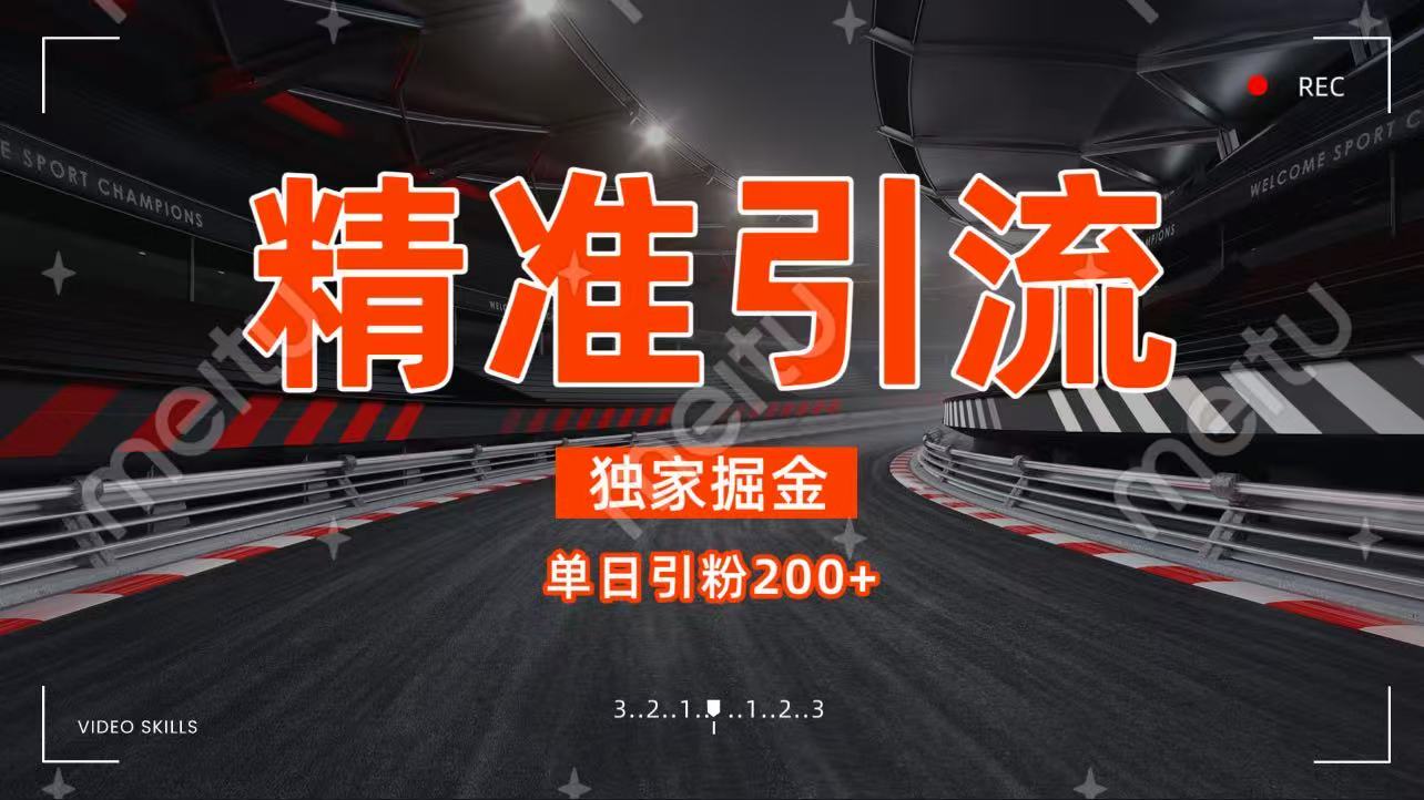 独家野路子精准引流 每日200+爱优网赚-网创项目资源站-副业项目-创业项目-搞钱项目爱优网赚