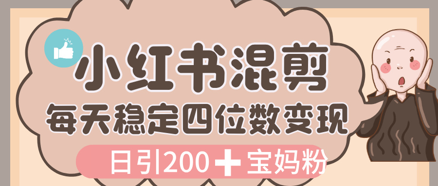 价值 3980 的小红书混剪， 虚拟变现，日引 200+宝妈创业粉，每天稳定四位数变现爱优网赚-网创项目资源站-副业项目-创业项目-搞钱项目爱优网赚